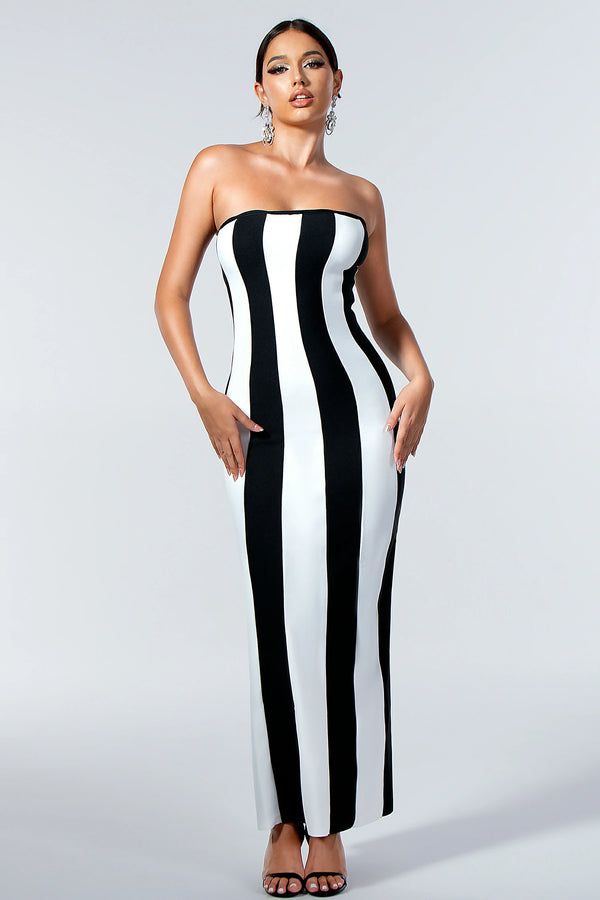 Kalypso Stripe Color Block Maxi Dress